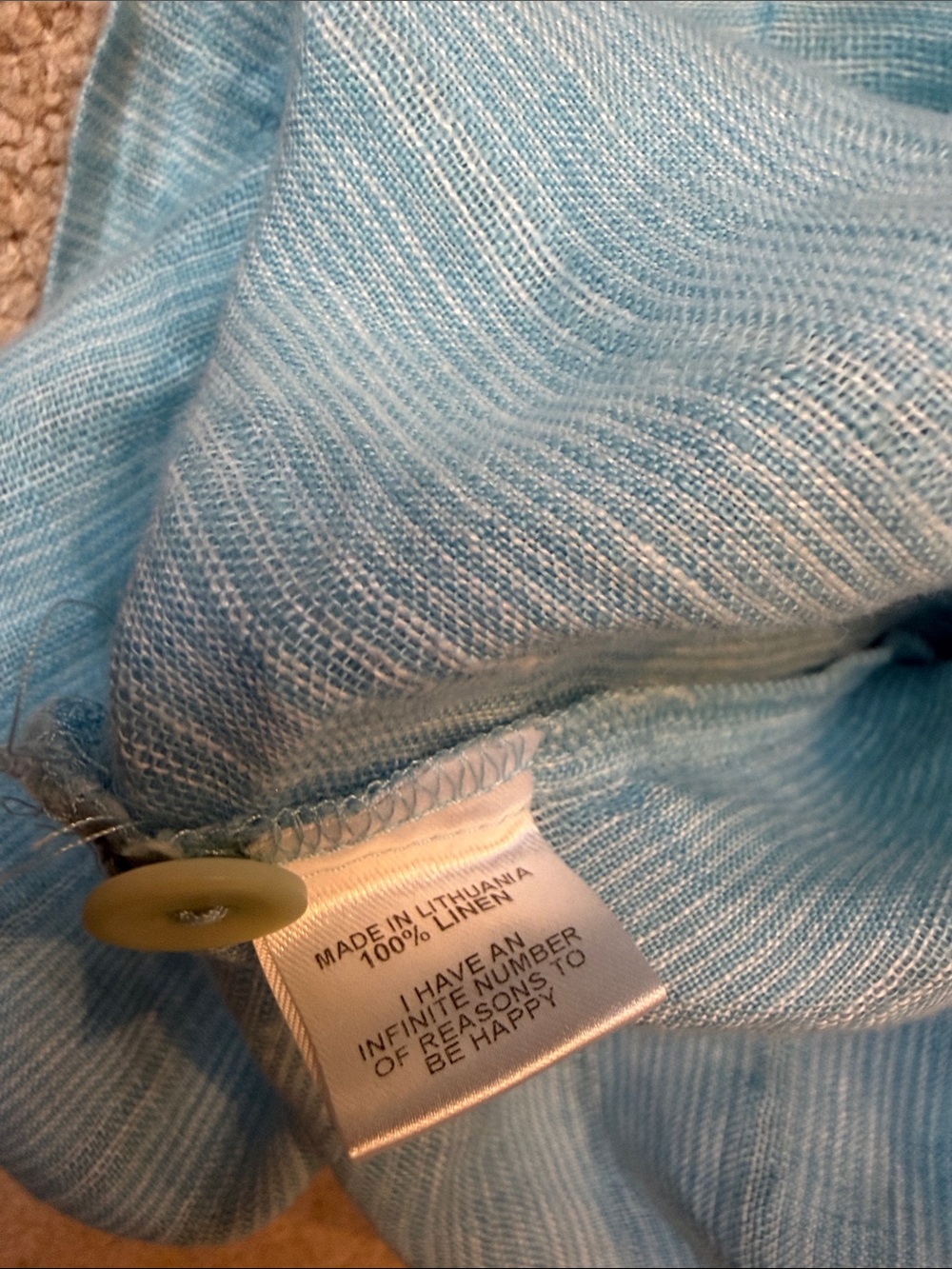 Flax Light Blue 100% Linen Button-Front Oversized Boxy Top Size Medium - Picture 10 of 10